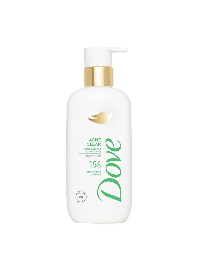 Dove Acne Clear Serum Body Wash|1% Salicylic Acid Formula| Clears and helps prevent acne | Paraben & SLS free | 300 ml - Image 1